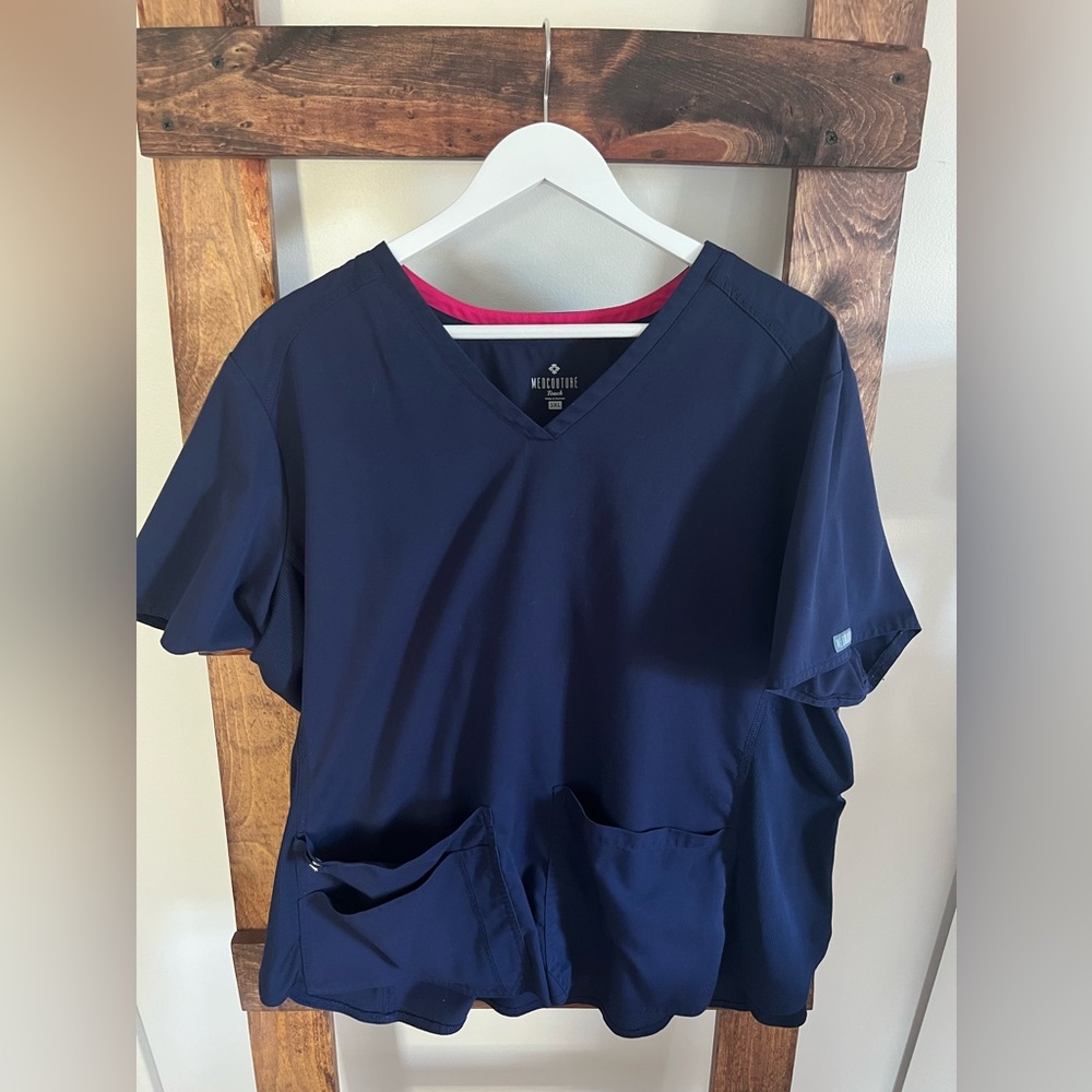 Navy Med Couture Touch Scrub Top